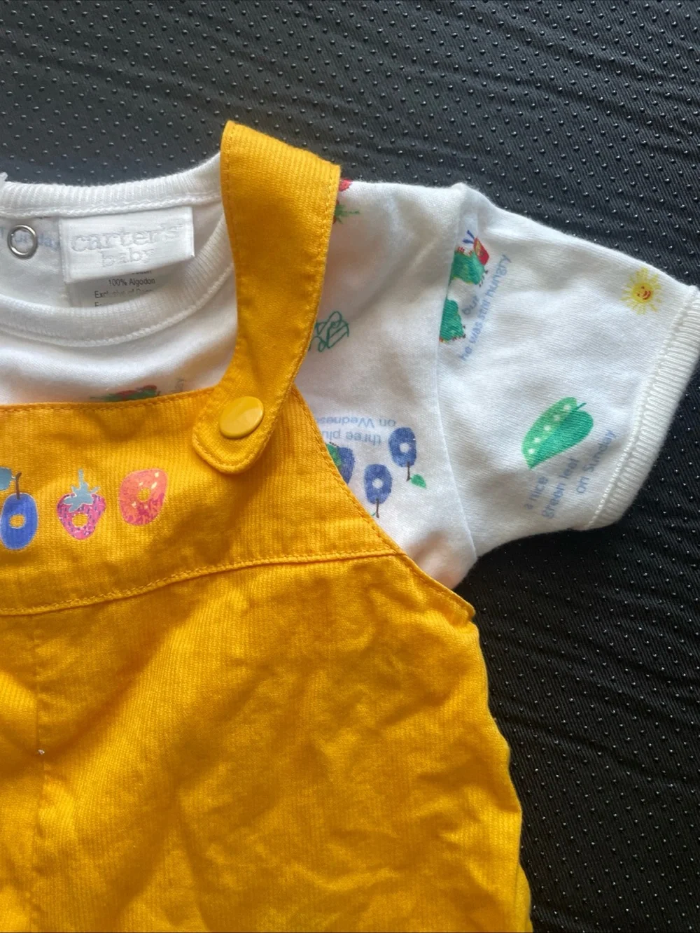 Vintage Carter's Yellow The Very Hungry Caterpillar Bubble Romper Set